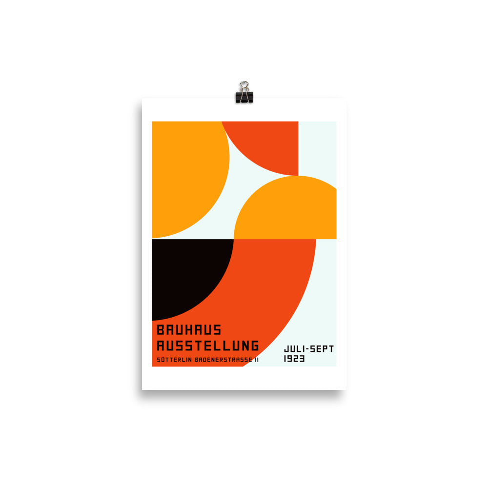 Troende rutine Medicinsk Bauhaus - Kunstausstellung - Exhibition Poster - Orangefarbene Halbkre –  reetro - feel the retro