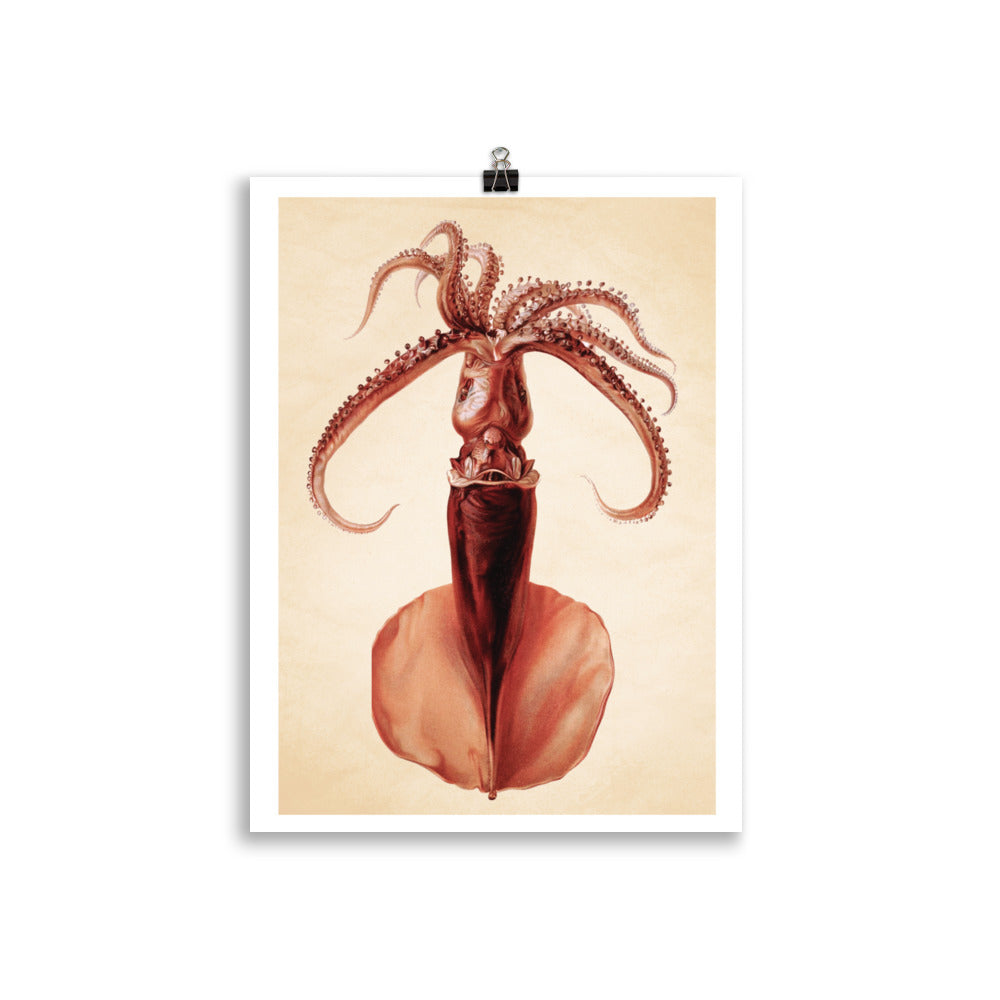 Tintenfisch Illustration Poster reetro - feel the retro