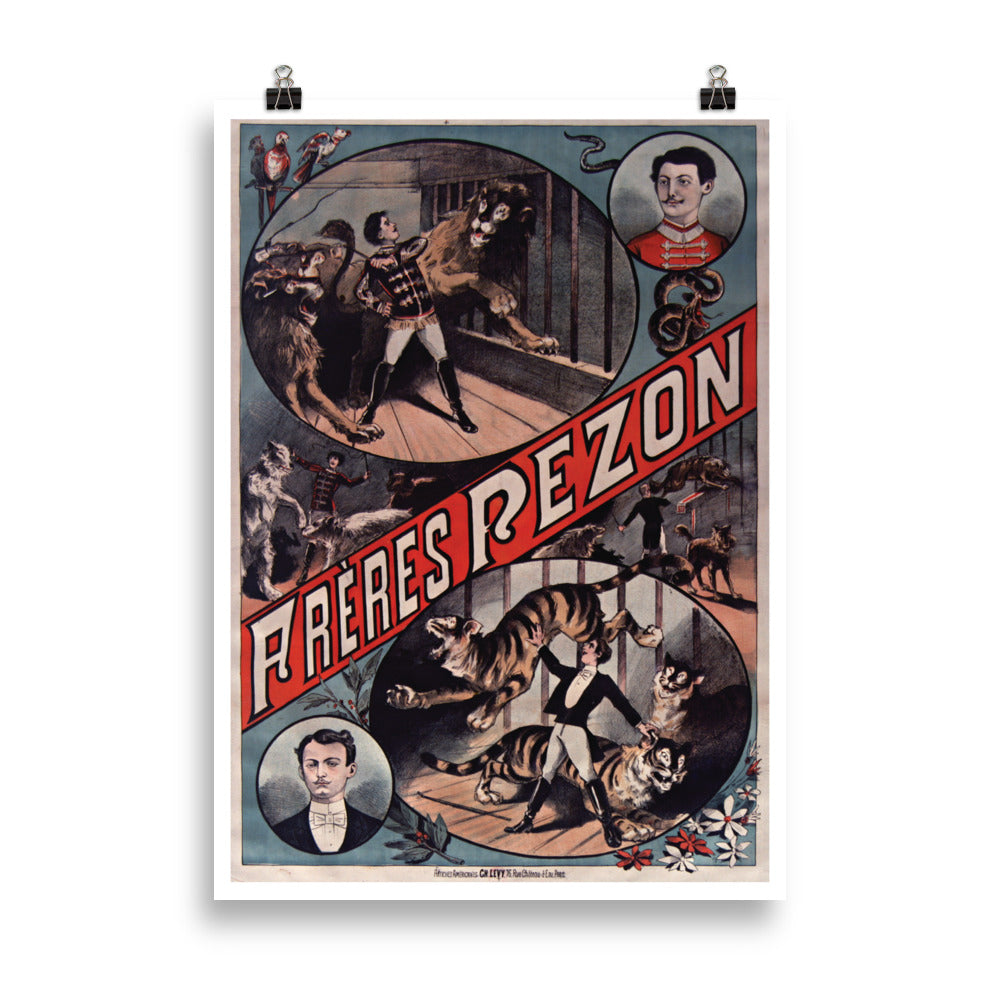 Französisches Zirkus Werbeplakat - reetro - feel the retro