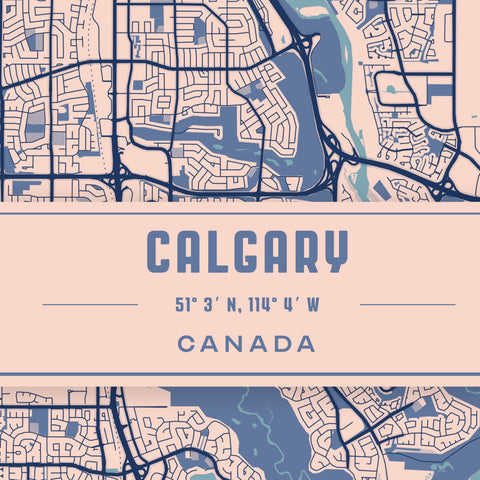 Vintage Stadtplan Calgary Kanada reetro - feel the retro