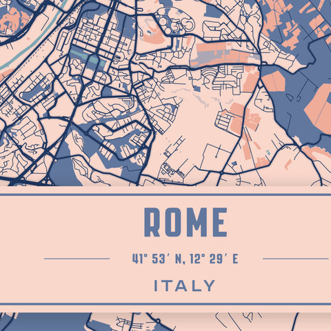 Vintage Stadtplan Rom Italien reetro - feel the retro