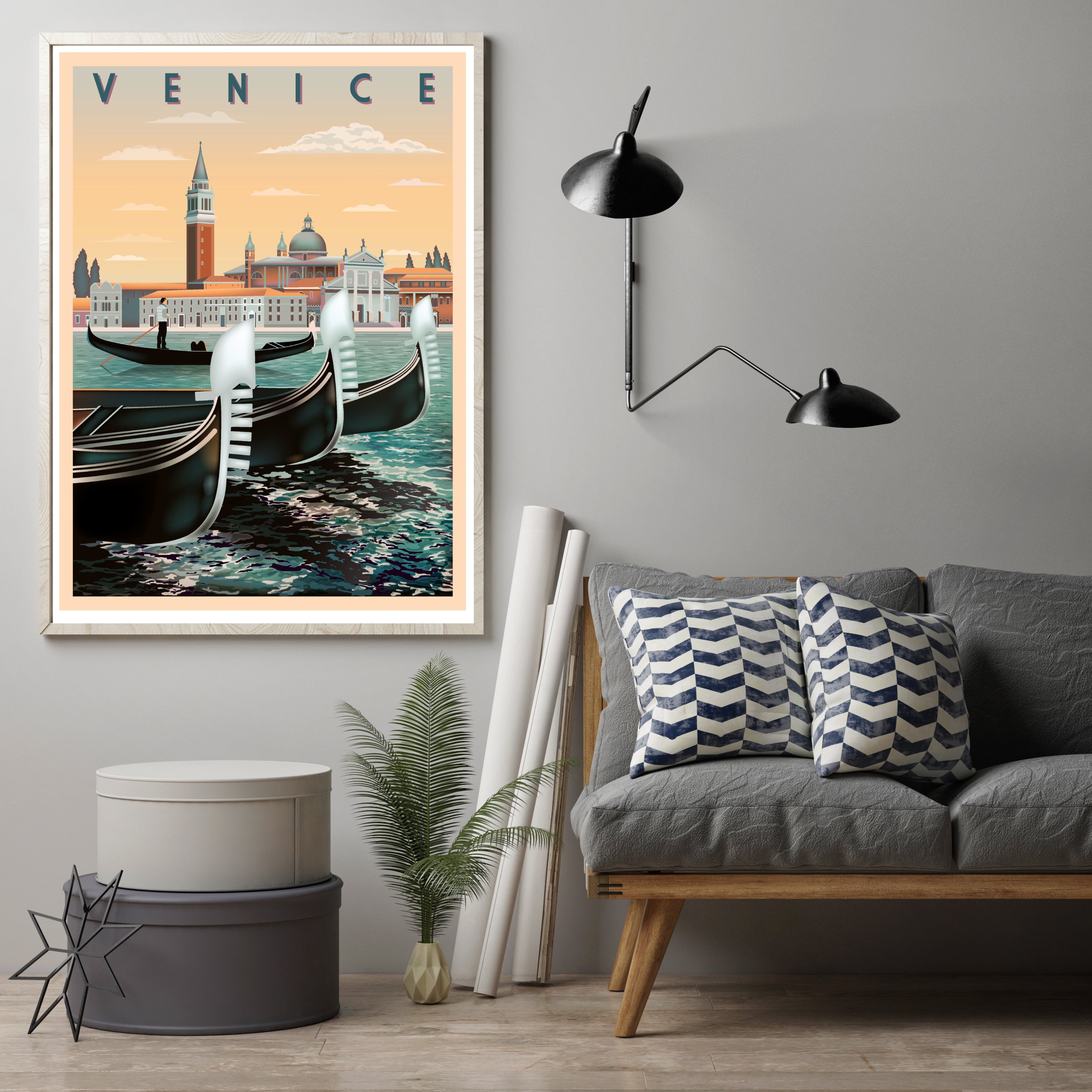 Venedig Italien / Vintage Reiseposter - reetro - feel the retro