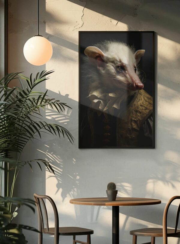 Opossum Mensch Tier Poster im Café