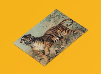 Fauchender Tiger Vintage Poster