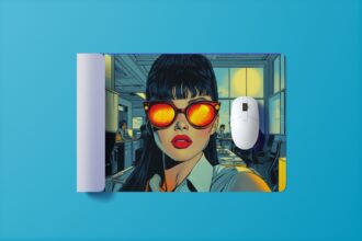 Office Woman Mauspad - Frau mit Sonnenbrille