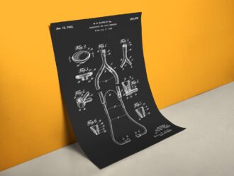 Patent Zeichnung Stethoskop Retro Poster