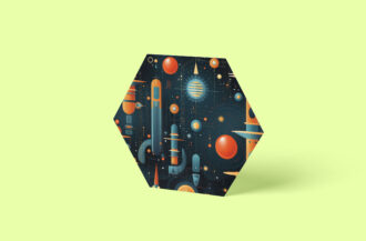 Science Fiction Hexagon Bild - Aluminium Wandbild